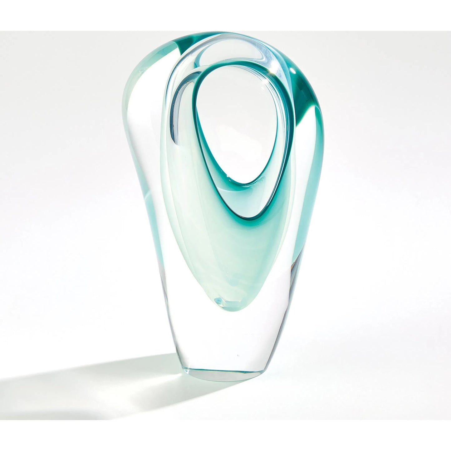 001 SI-2445607 | Additional Silo | Double Vase by Global Views in wintergreen. Made from artglass in a modern style.