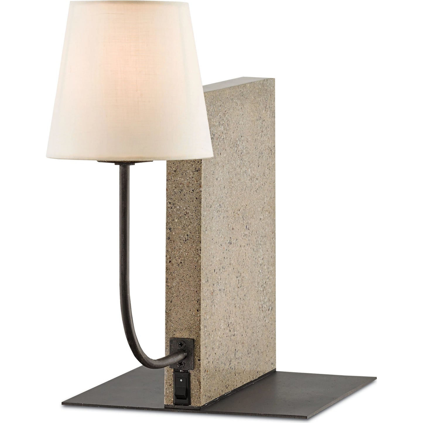 001 S-223362 | Primary Silo | Oldknow Bookcase Lamp by Currey and Company in polished concrete, aged steel. Made from concrete, wrought iron in a modern style.