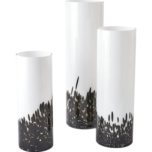 Confetti Vase by Global Views in white and black. Made from unique in a unique style.