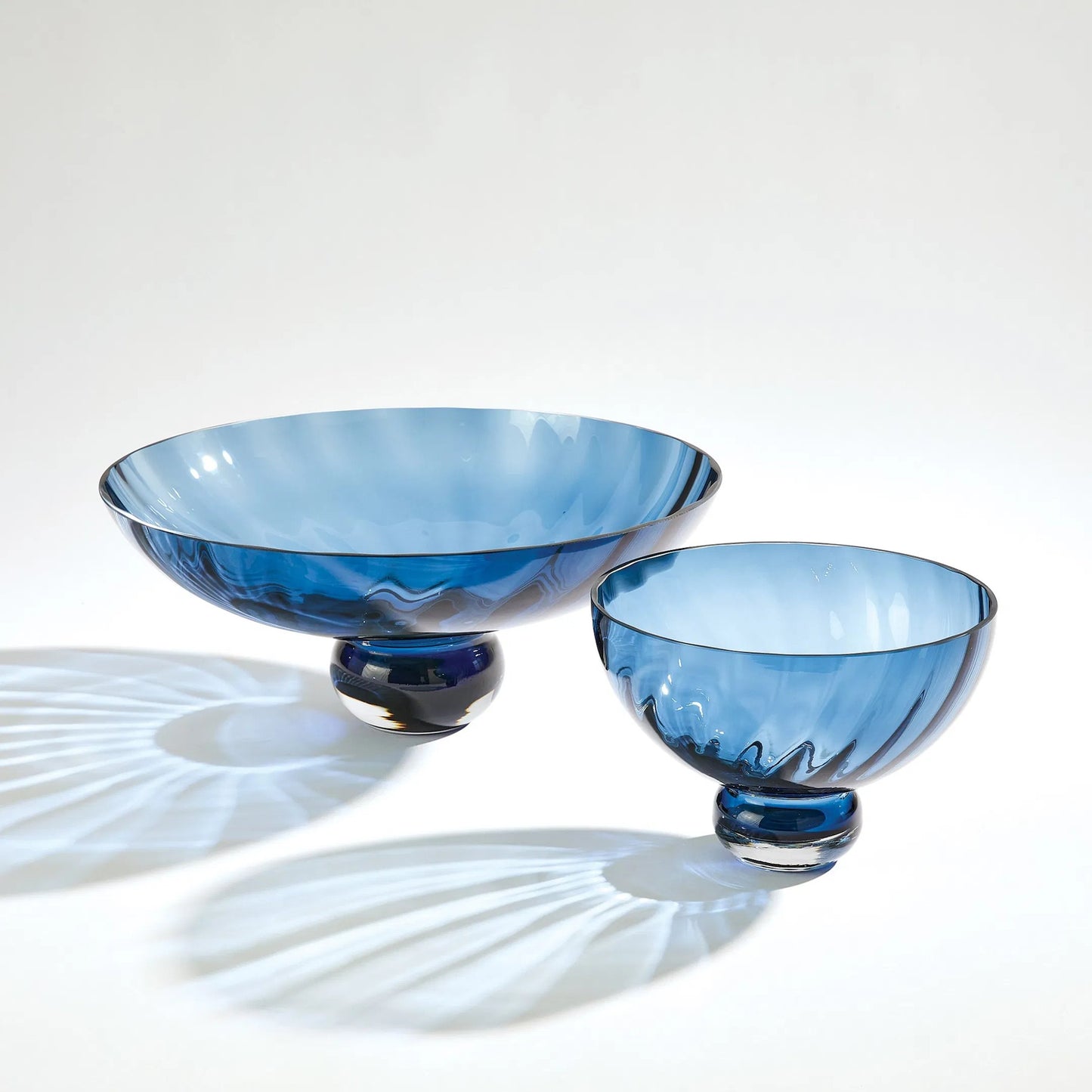002 SI-2445610,SI-2445611 | Additional Silo | Ball Footed Bowl by Global Views in blue. Made from artglass in a eclectic & global style.