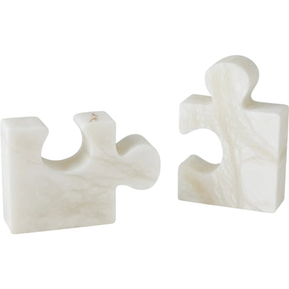 Alabaster Jigsaw Bookends by Global Views. Made from alabaster in a eclectic & global style.