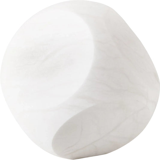Square Alabaster Object by Global Views. Made from alabaster in a modern style.