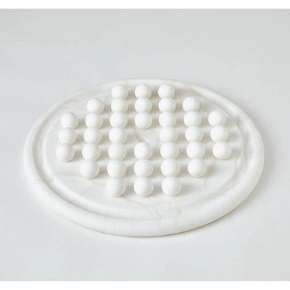 Alabaster Solitaire Game Set by Global Views. Made from alabaster in a modern style.