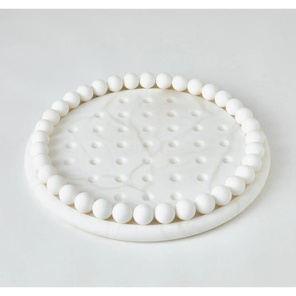 Alabaster Solitaire Game Set by Global Views. Made from alabaster in a modern style.