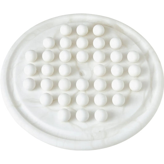 Alabaster Solitaire Game Set by Global Views. Made from alabaster in a modern style.