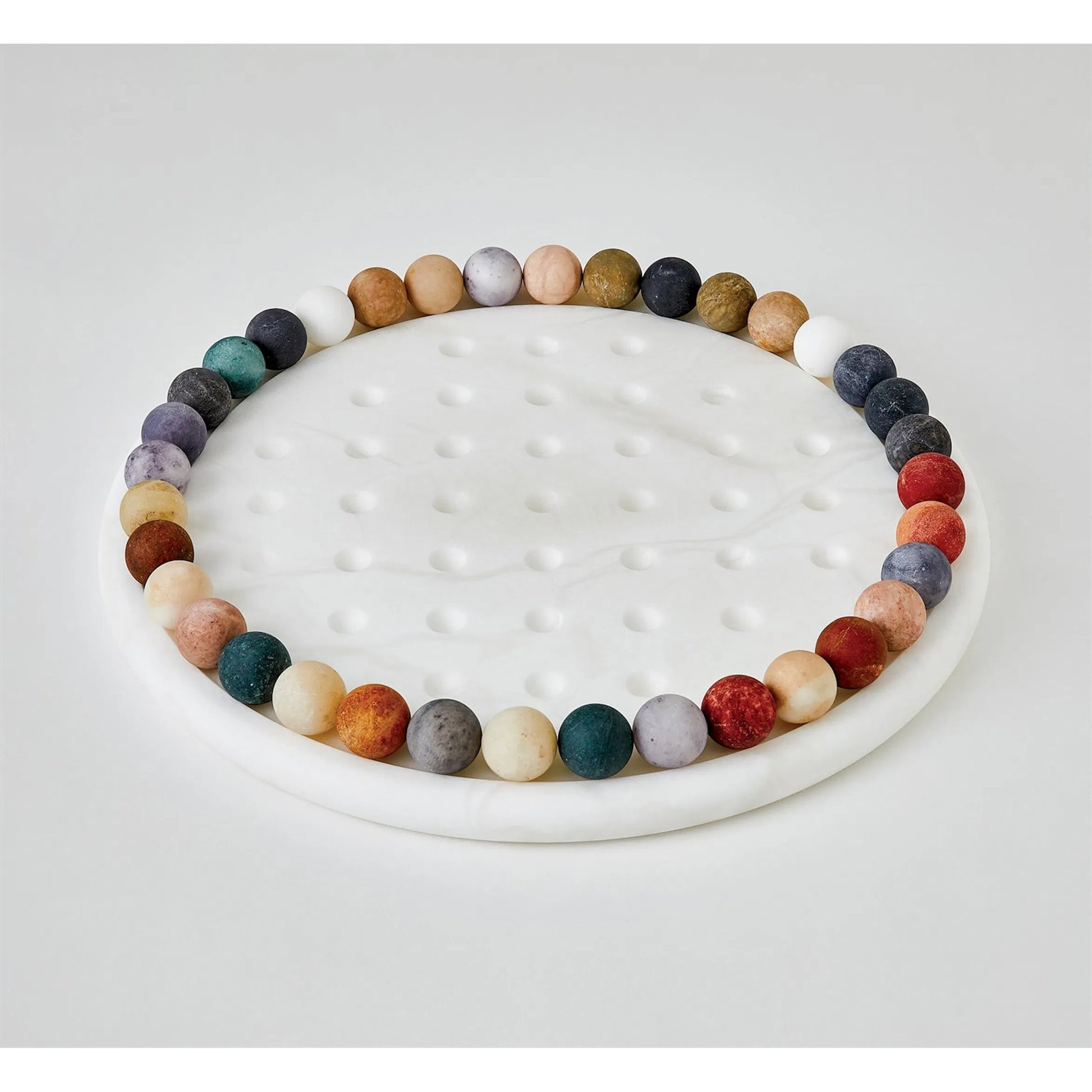 Alabaster Solitaire Game Set by Global Views. Made from alabaster in a modern style.