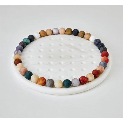 Alabaster Solitaire Game Set by Global Views. Made from alabaster in a modern style.