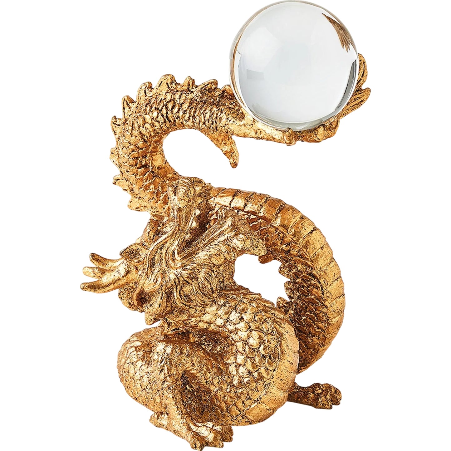 001 SI-2323470 | Primary Silo | Dragon Holding Sphere by Global Views in gold. Made from unique in a modern style.