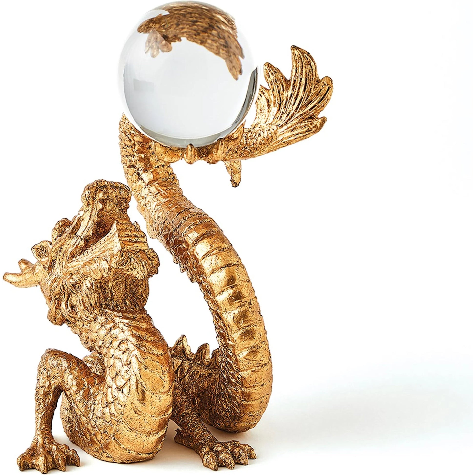 Dragon Holding Sphere by Global Views in gold. Made from unique in a modern style.