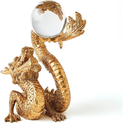 Dragon Holding Sphere by Global Views in gold. Made from unique in a modern style.