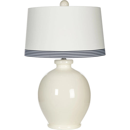 Lake Ridge Lamp by Bradburn Home in cream. Made from ceramic in a unique style.