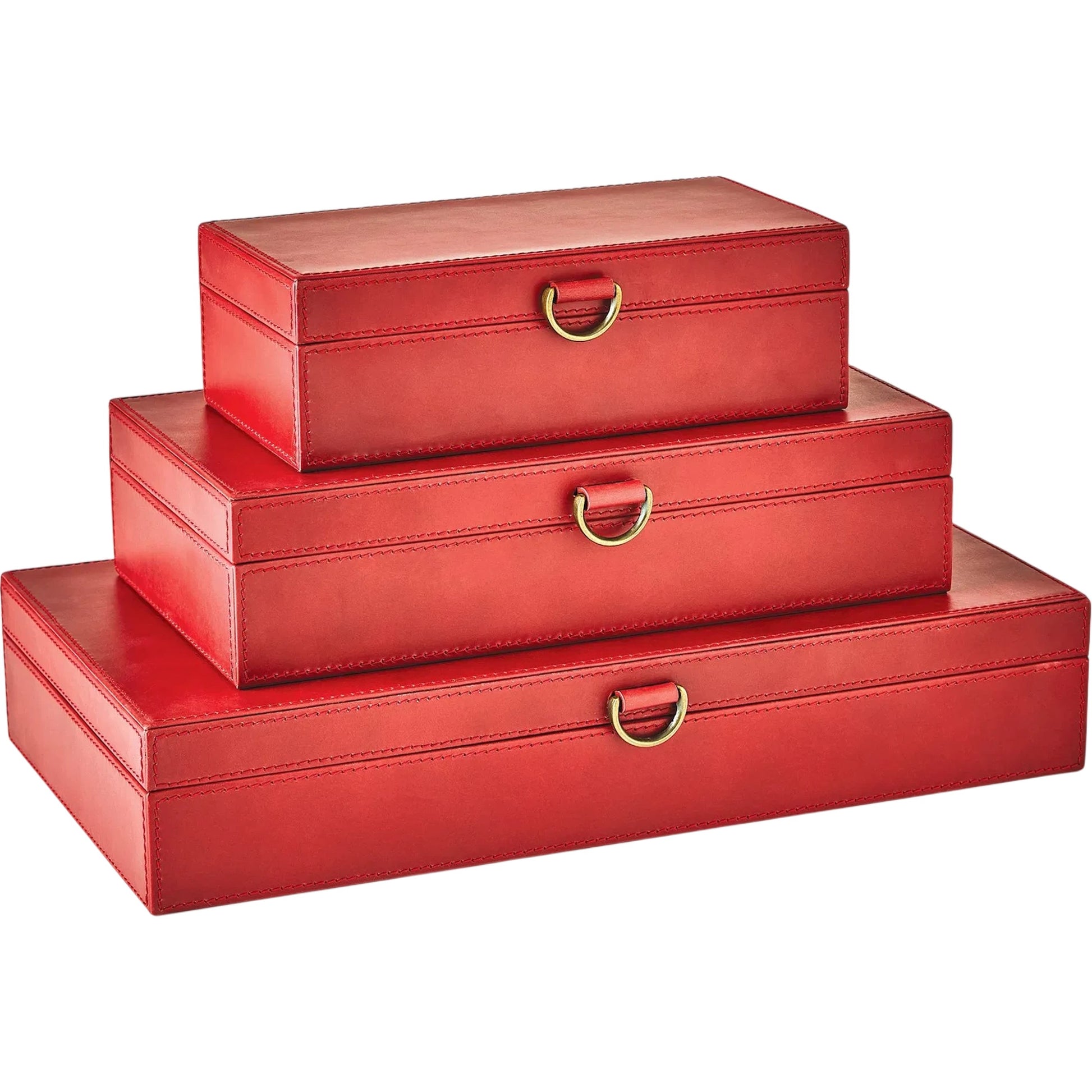 Marbled Leather D Ring Box by Global Views. Made from unique in a transitional style.