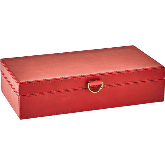 Marbled Leather D Ring Box by Global Views. Made from unique in a transitional style.