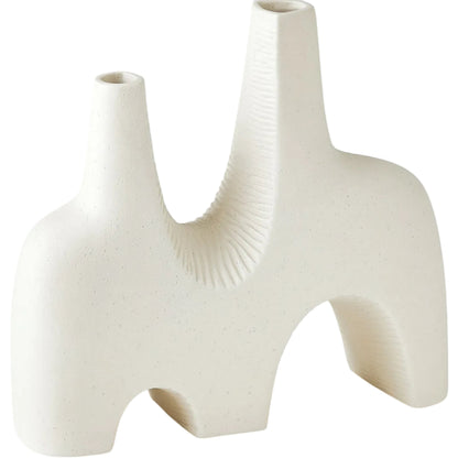 Cassel Vase by Global Views in matte white. Made from ceramic in a modern style.