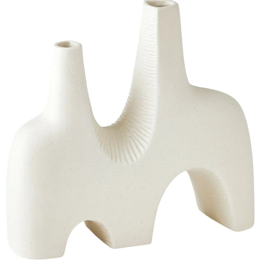 Cassel Vase by Global Views in matte white. Made from ceramic in a modern style.