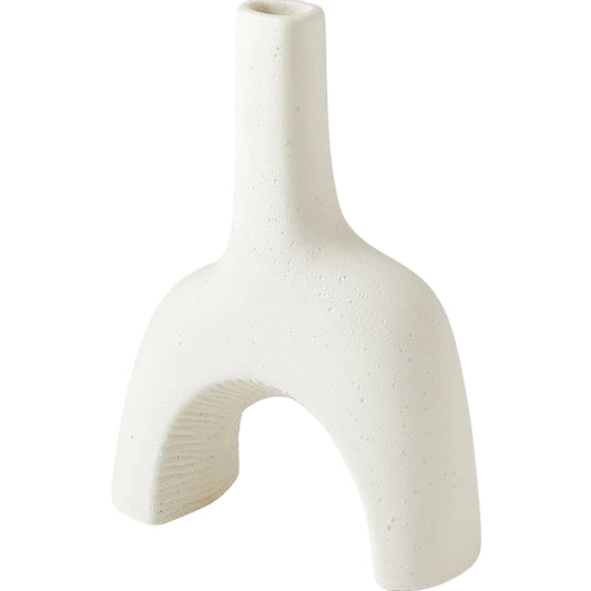 Cassel Vase by Global Views in matte white. Made from ceramic in a modern style.