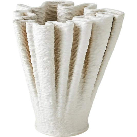 Ripple Printed Vase by Global Views in matte white. Made from unique in a unique style.
