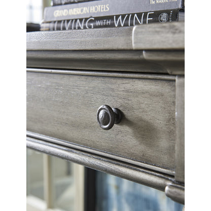 Sands Point Sideboard by Lexington in pelican gray. Made from unique in a traditional style.