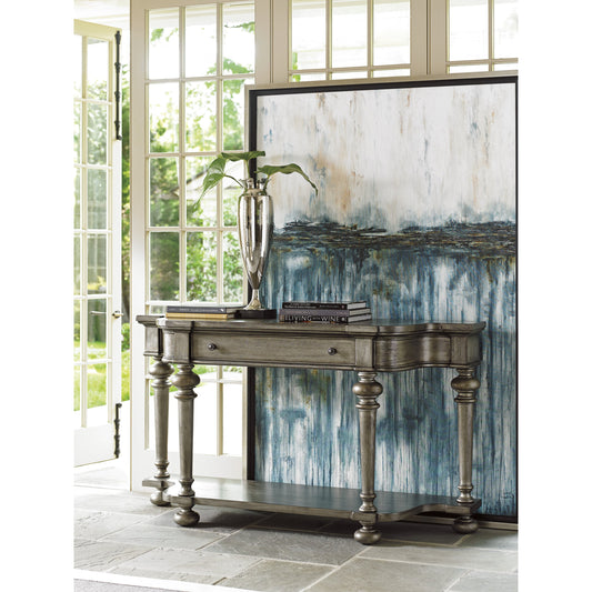 Sands Point Sideboard by Lexington in pelican gray. Made from unique in a traditional style.