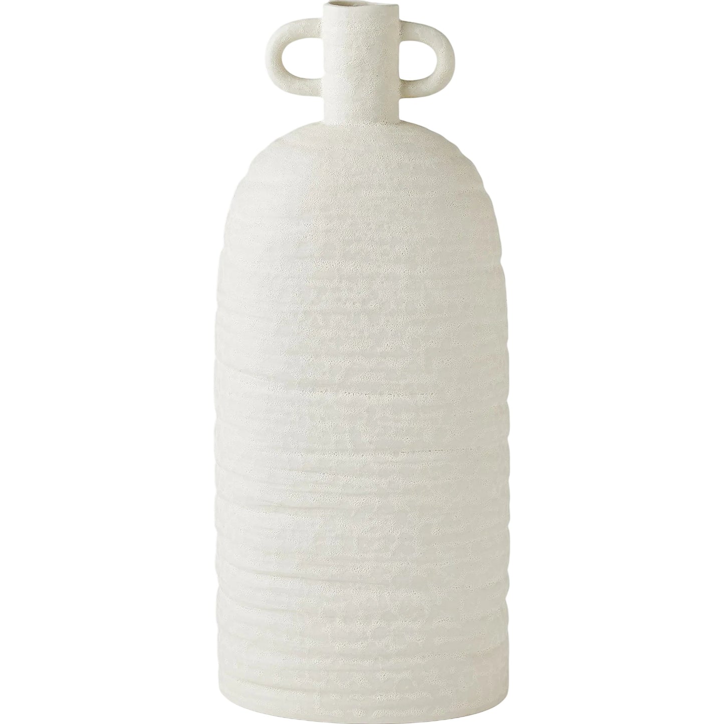 000 SI-2445663 | Primary Silo | Sahara Vase by Global Views in white. Made from earthenware in a modern style.