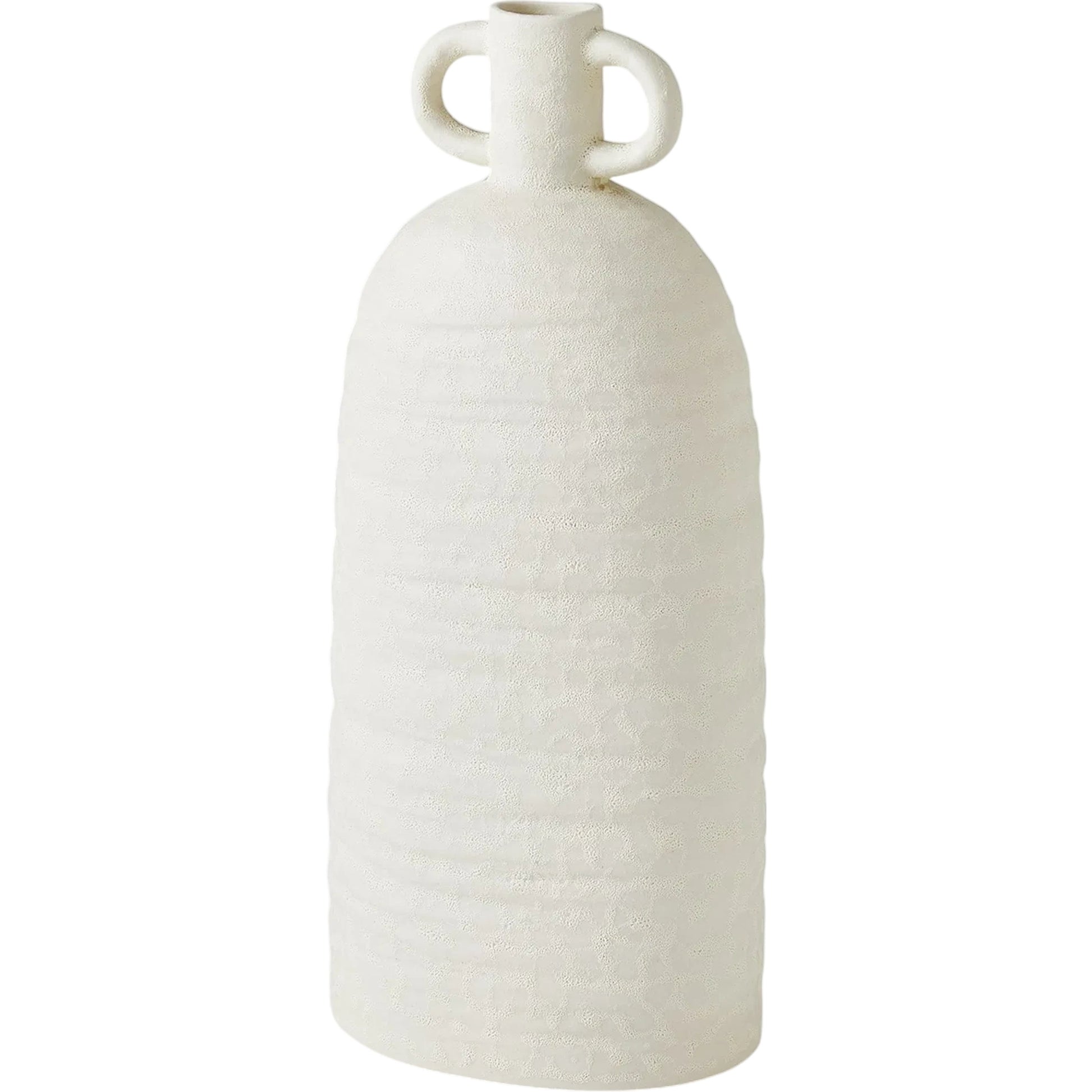 Sahara Vase by Global Views in white. Made from earthenware in a modern style.