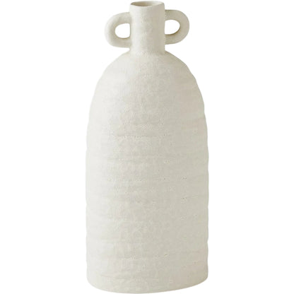 Sahara Vase by Global Views in white. Made from earthenware in a modern style.