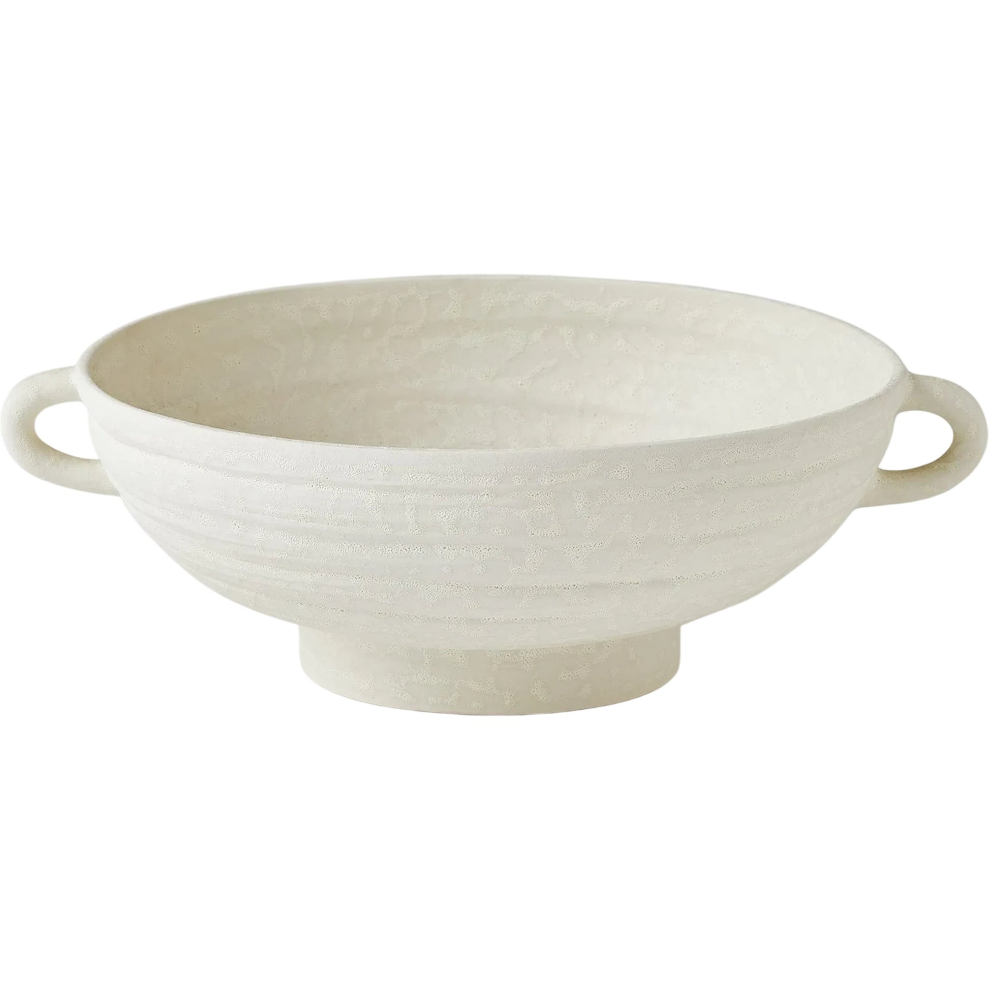 Sahara Bowl by Global Views in white. Made from earthenware in a modern style.