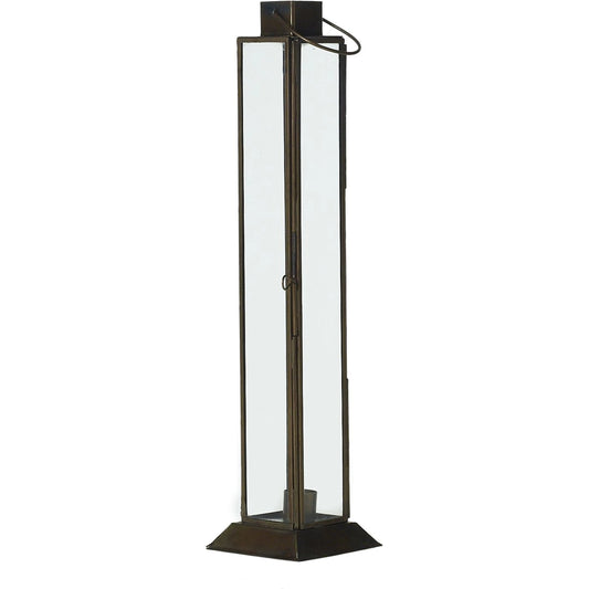 Henley Lantern by Accent Decor in gold. Made from glass in a modern style.