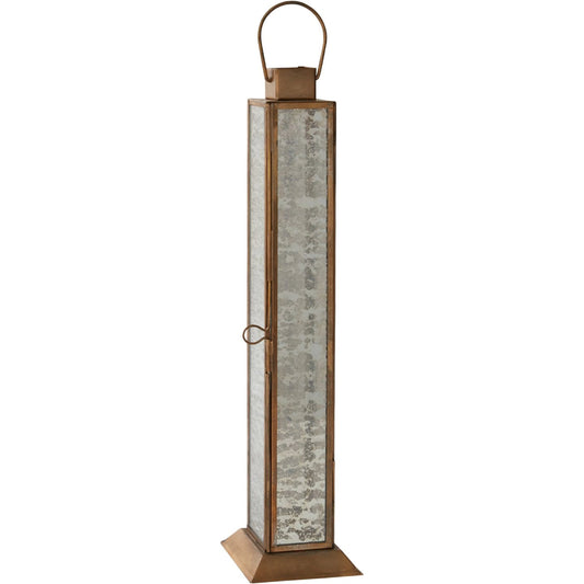 Henley Lantern by Accent Decor in gold. Made from glass in a modern style.