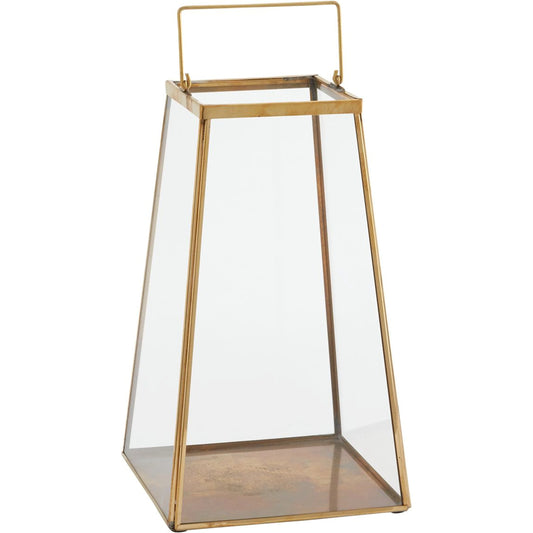 Paramount Lantern by Accent Decor in gold. Made from metal in a modern style.
