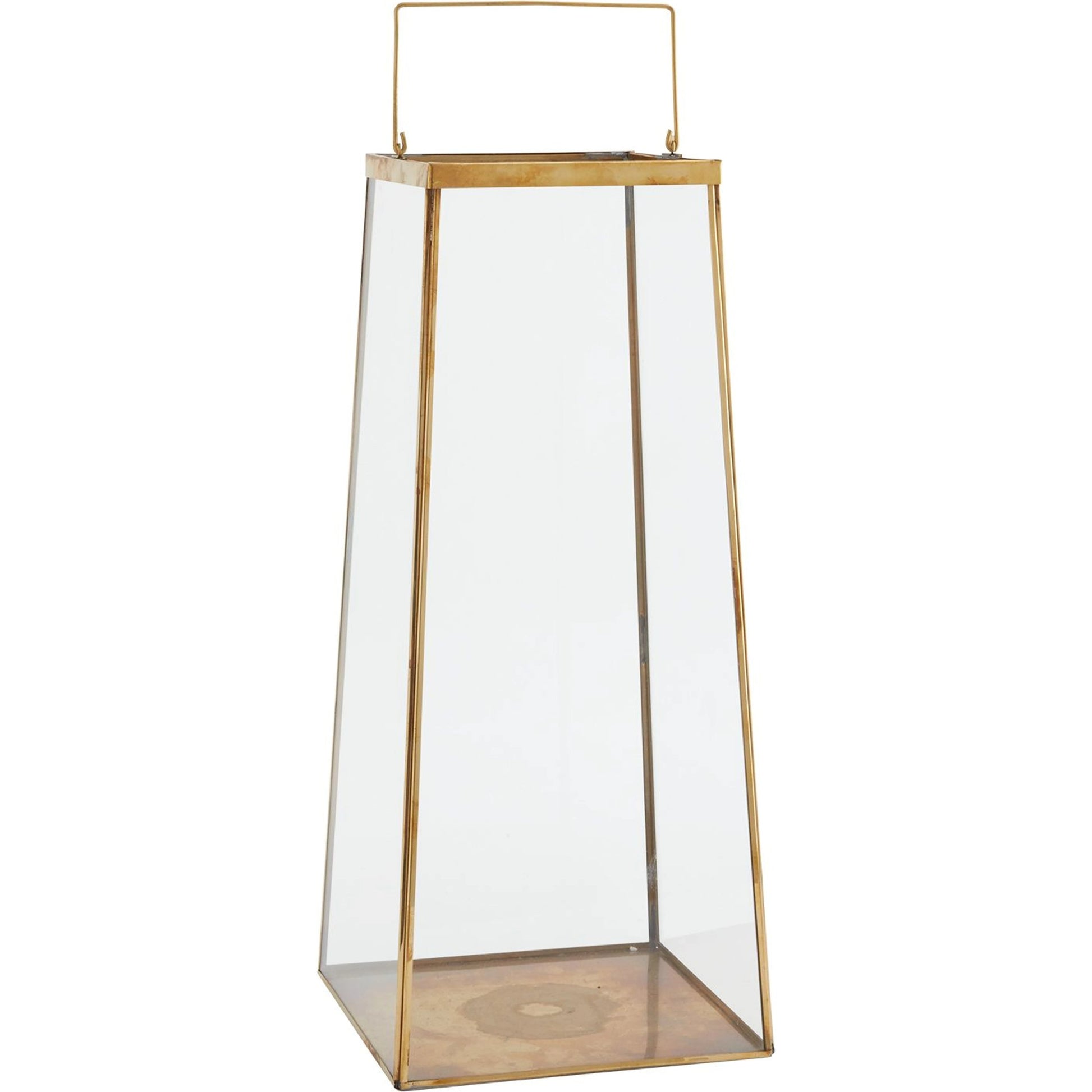 Paramount Lantern by Accent Decor in gold. Made from metal in a modern style.
