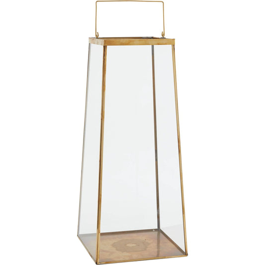 Paramount Lantern by Accent Decor in gold. Made from metal in a modern style.