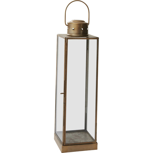 Hartman Lantern by Accent Decor in brass. Made from glass in a cottage & farmhouse style.