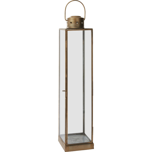 Hartman Lantern by Accent Decor in brass. Made from glass in a cottage & farmhouse style.