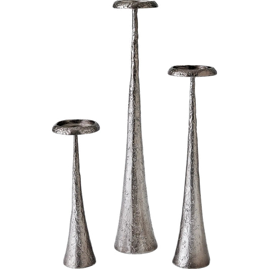 001 SI-2323127,SI-2323128,SI-2323129 | Primary Silo | Beacon Candle Holder by Global Views in gunmetal. Made from unique in a unique style.
