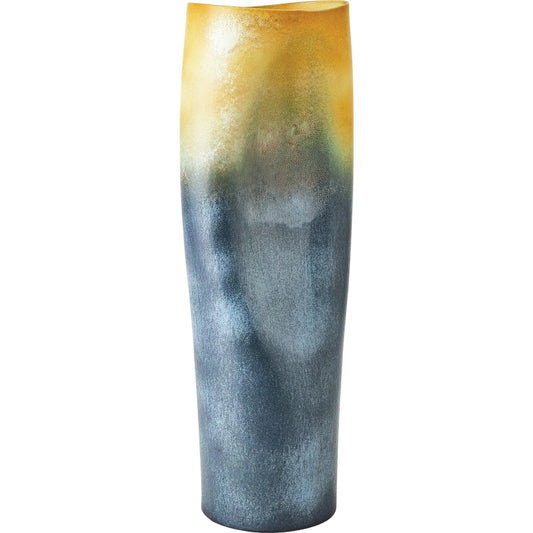 Indent Vase by Global Views in grey, yellow. Made from porcelain in a eclectic & global style.