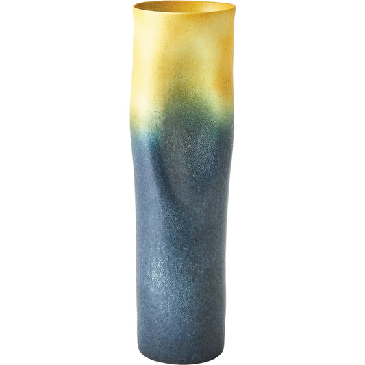 Indent Vase by Global Views in grey, yellow. Made from porcelain in a eclectic & global style.