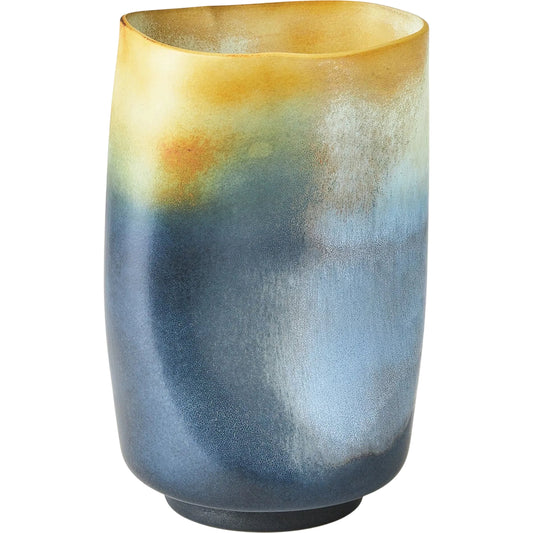 Indent Vase by Global Views in grey, yellow. Made from porcelain in a eclectic & global style.