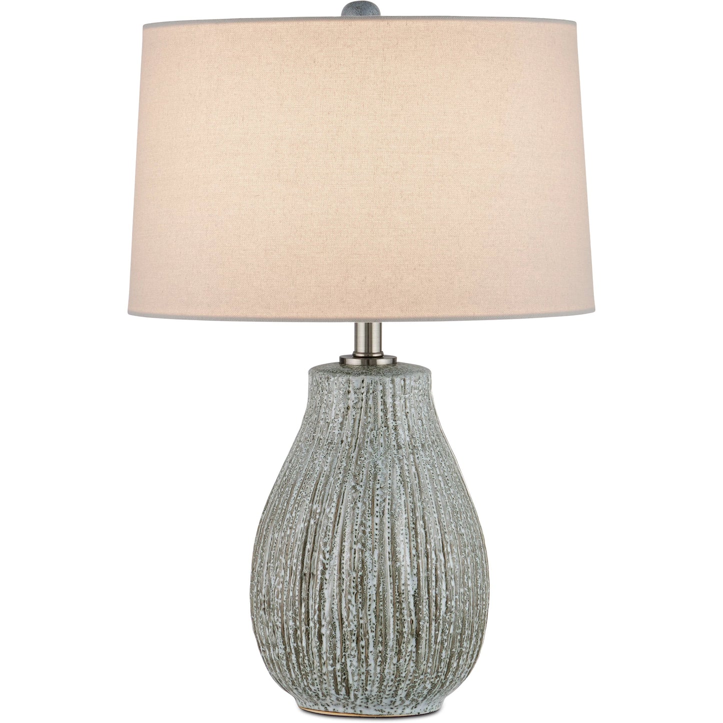 001 SI-2191717 | Primary Silo | Fidella Table Lamp by Currey and Company in reactive black, white, brushed nickel. Made from ceramic in a modern style.