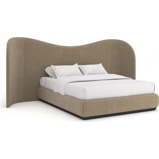 Clio Bed by Caracole in dark taupe and dark chocolate. Made from unique in a unique style.