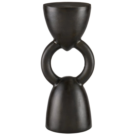 Delle Drinks Table by Currey and Company in bronze. Made from cast aluminum in a modern style.