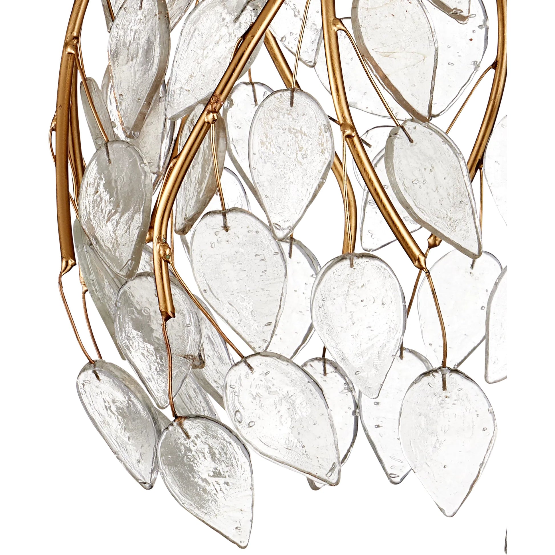 Banyan 1-Light Multi-Drop Pendant by Currey and Company in antique brass, clear, silver. Made from metal, glass in a modern style.