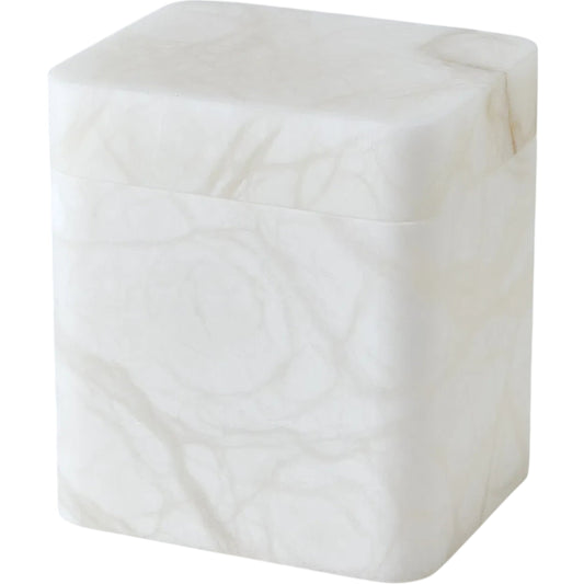 Raggio Alabaster Box by Global Views in white. Made from alabaster in a unique style.