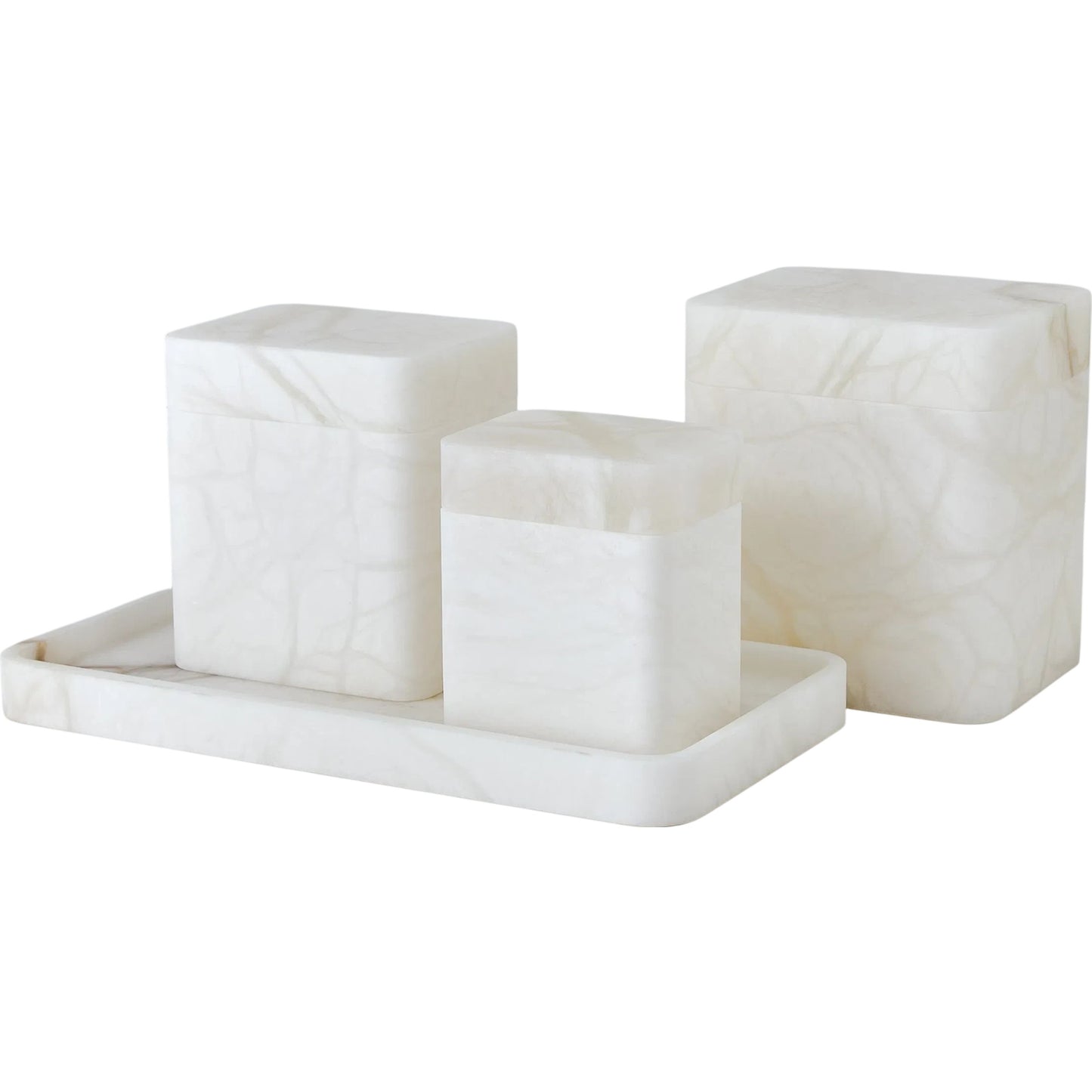 002 SI-2445763 | Additional Silo | Raggio Alabaster Tray by Global Views in white. Made from alabaster in a unique style.