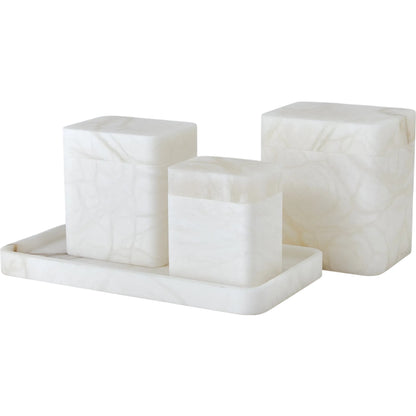 Raggio Alabaster Tray by Global Views in white. Made from alabaster in a unique style.