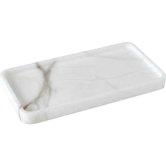 Raggio Alabaster Tray by Global Views in white. Made from alabaster in a unique style.