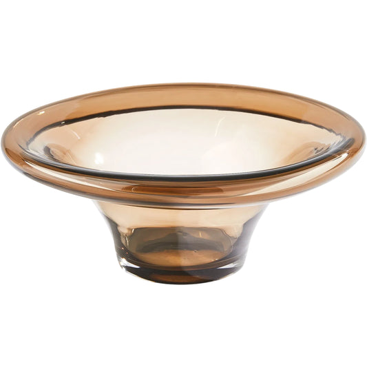 Tourneau Bowl by Global Views in topaz. Made from art glass in a unique style.