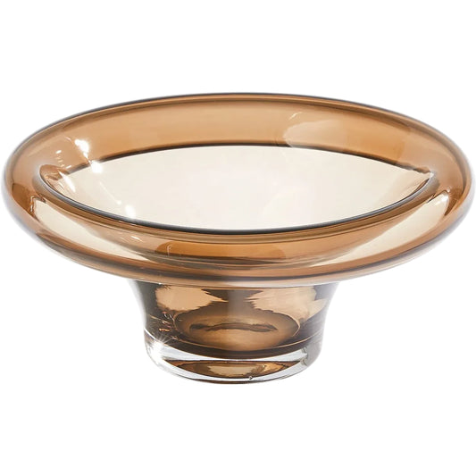 Tourneau Bowl by Global Views in topaz. Made from art glass in a unique style.