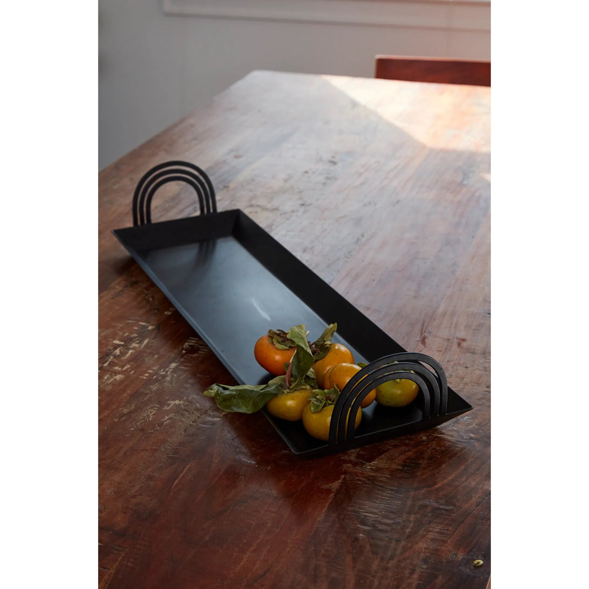Renzo Tray by Accent Decor in black. Made from metal in a modern style.
