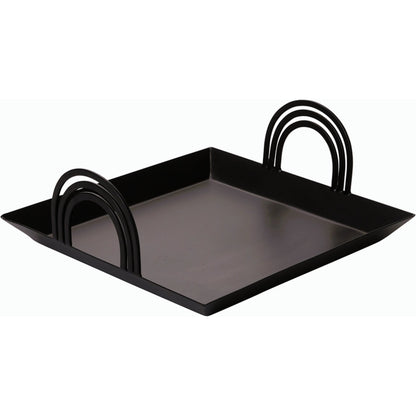 Renzo Tray by Accent Decor in black. Made from metal in a modern style.